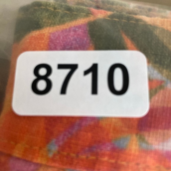 C&C California Linen Pants Womens Small Orange Tropical Floral Wide‎ Leg Cropped - Picture 11 of 11